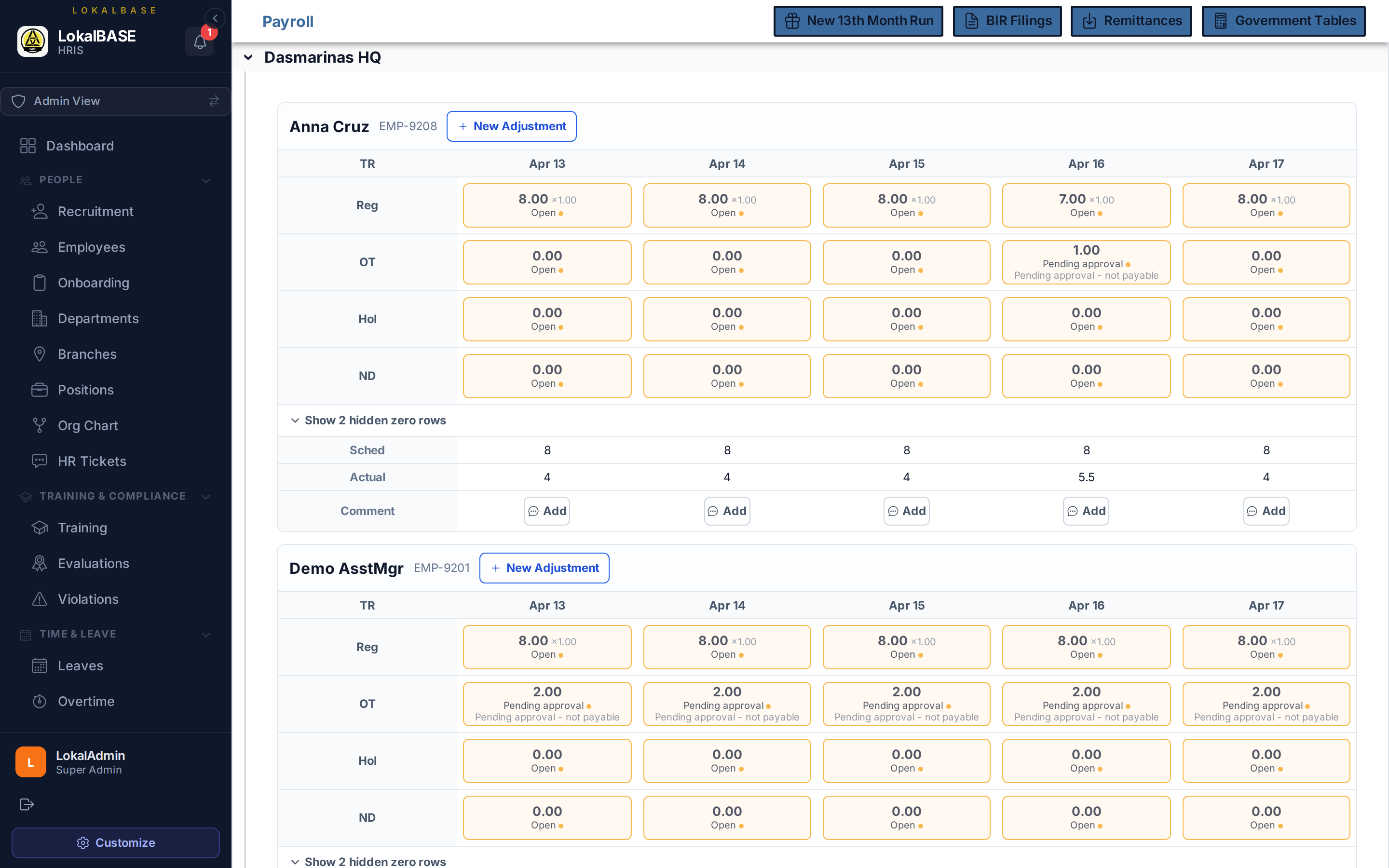 HRIS — payroll review